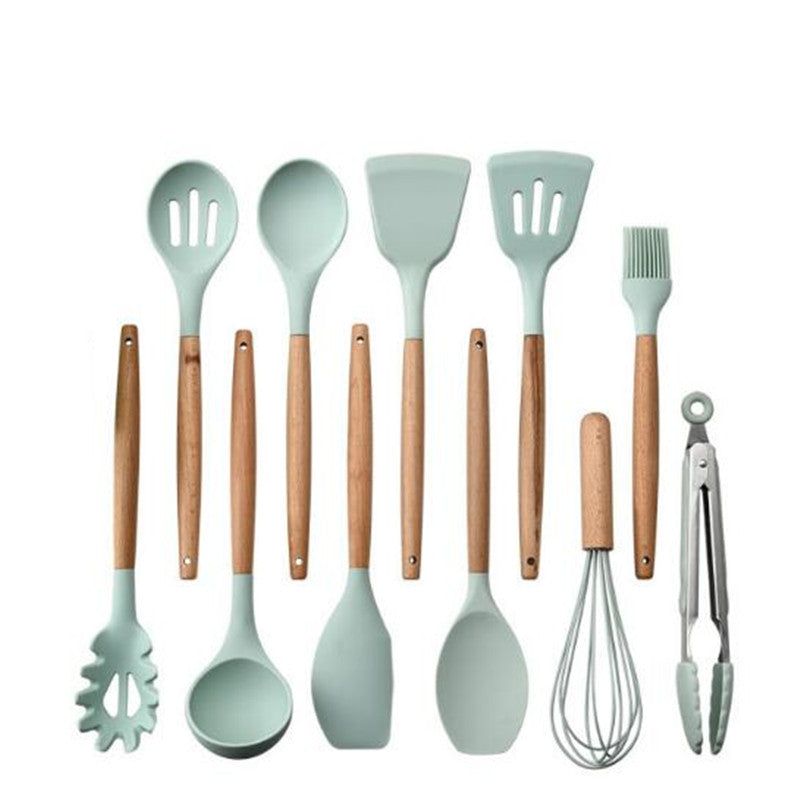 Nonstick Silicone Kitchen Utensils: Spatula, Brush, Scraper