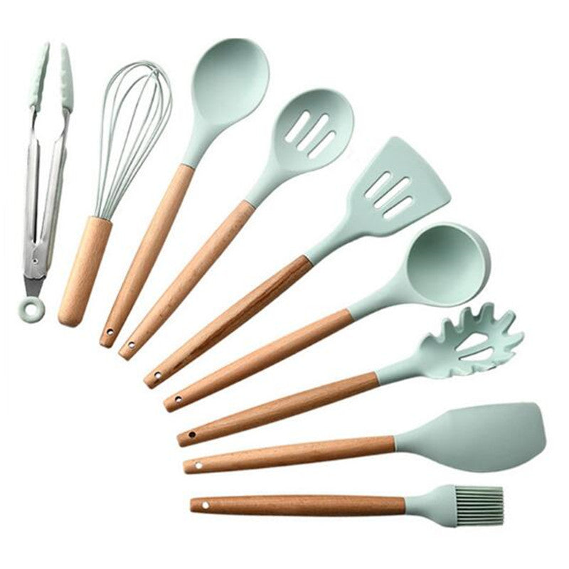 Nonstick Silicone Kitchen Utensils: Spatula, Brush, Scraper