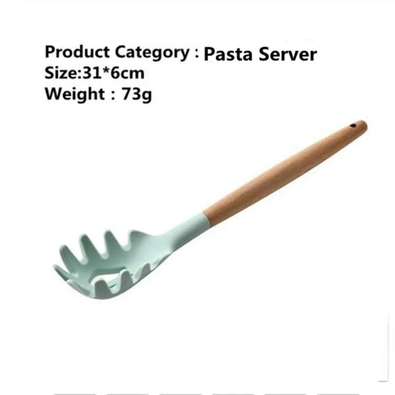 Nonstick Silicone Kitchen Utensils: Spatula, Brush, Scraper