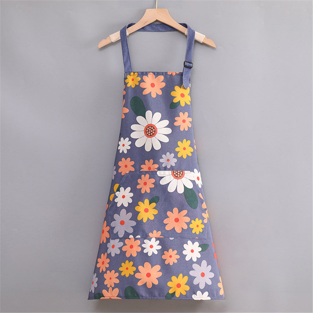 Flower Kitchen Apron: Oil-Proof, Waterproof, Unisex