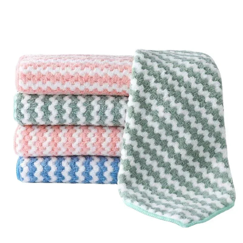 Dish Towel: Coral Velvet Heavy Duty Wet Wipes - Strong Absorbent Cloth