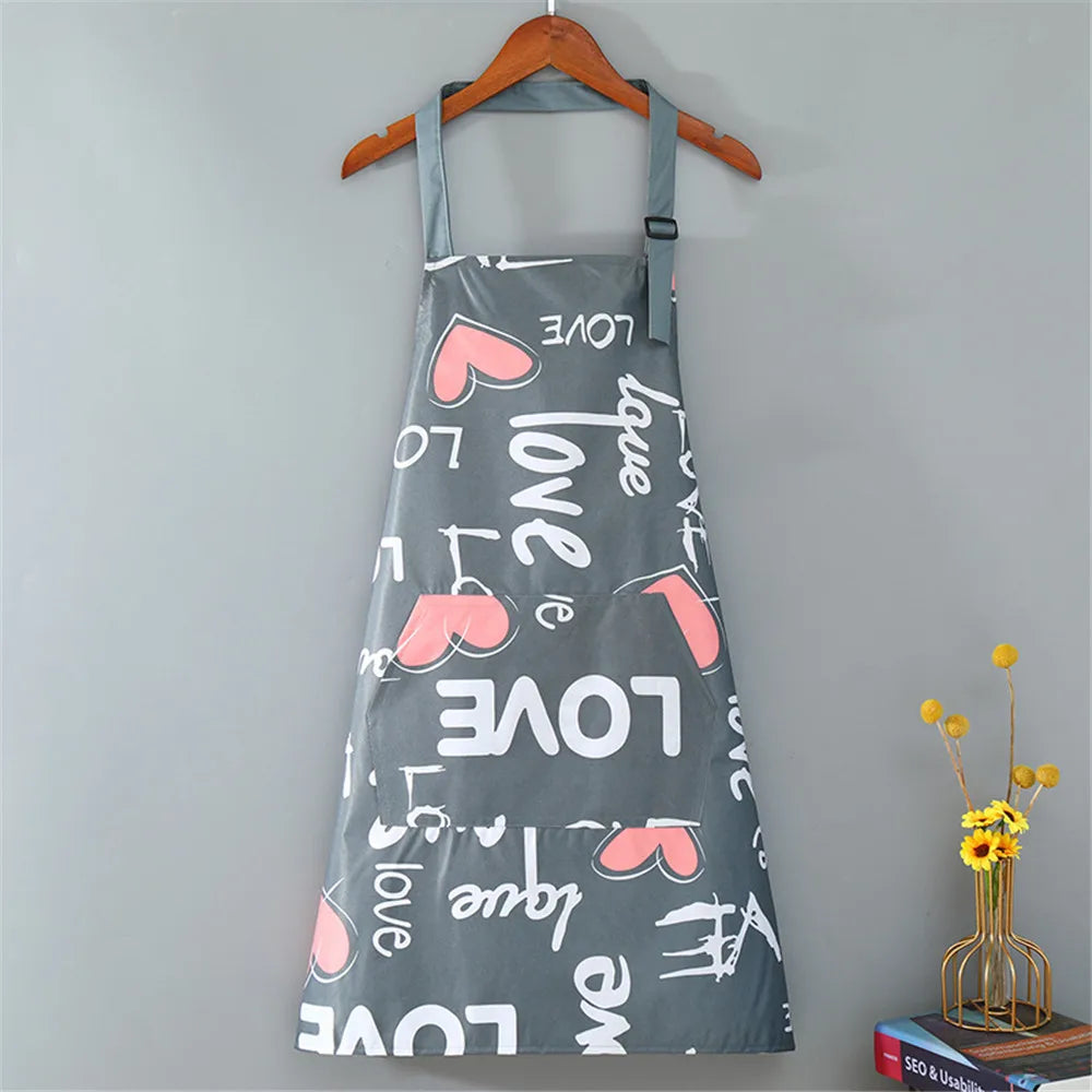 Flower Kitchen Apron: Oil-Proof, Waterproof, Unisex