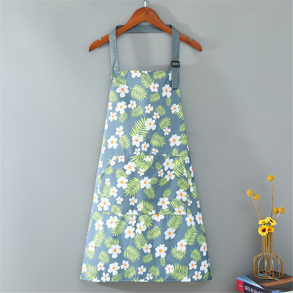 Flower Kitchen Apron: Oil-Proof, Waterproof, Unisex