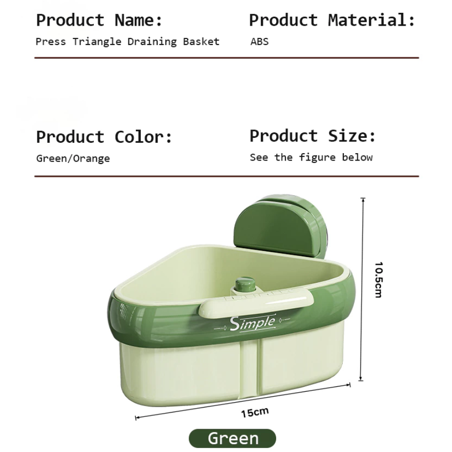 Strainer Suction Cup Sink Rack - Corner Waste Catcher