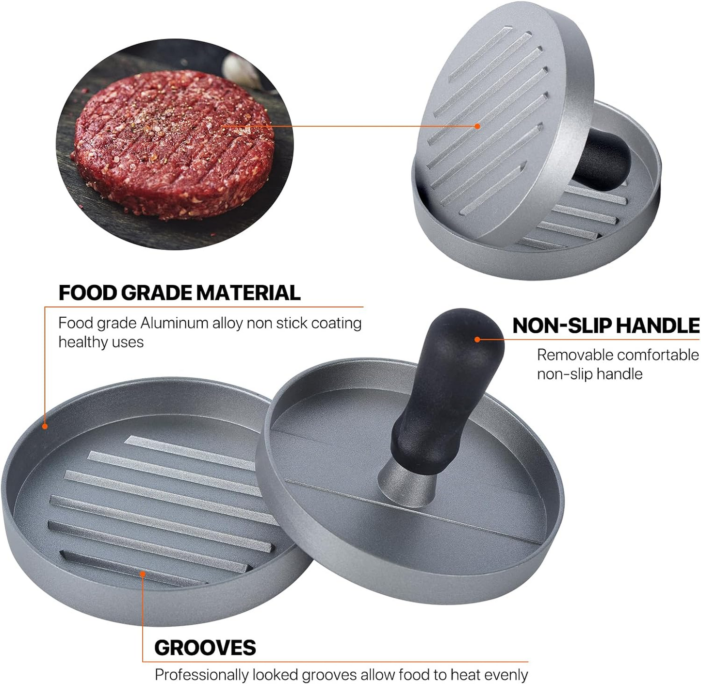 Burger Press Non-Stick Patty Maker - Perfect BBQ Tool