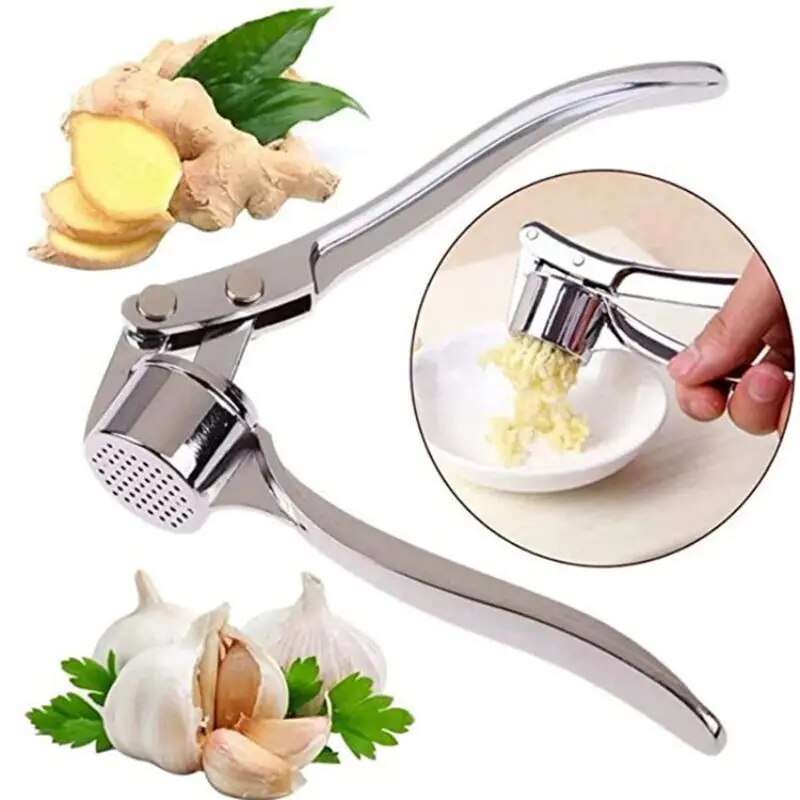 Garlic Press Anti-Skid Zinc Alloy Stainless Steel