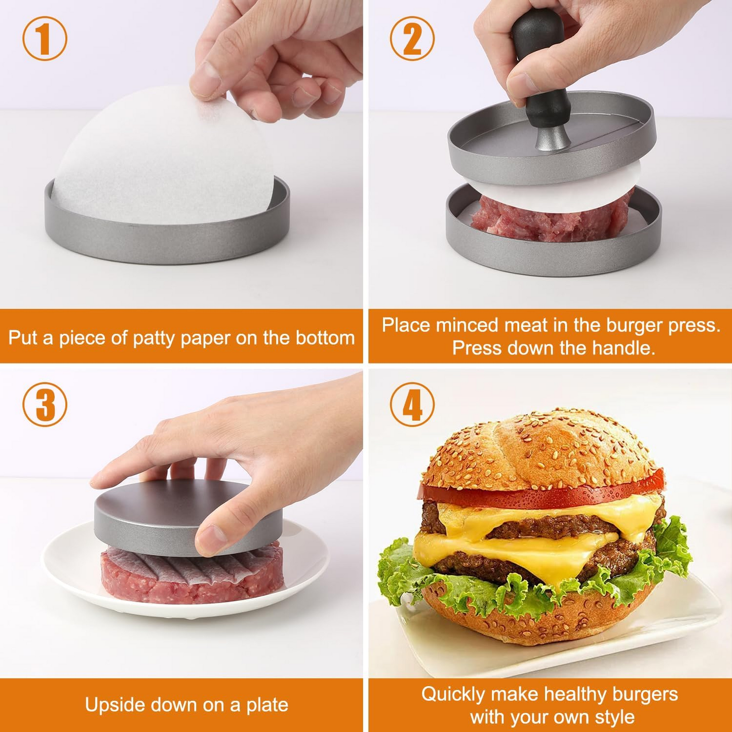 Burger Press Non-Stick Patty Maker - Perfect BBQ Tool