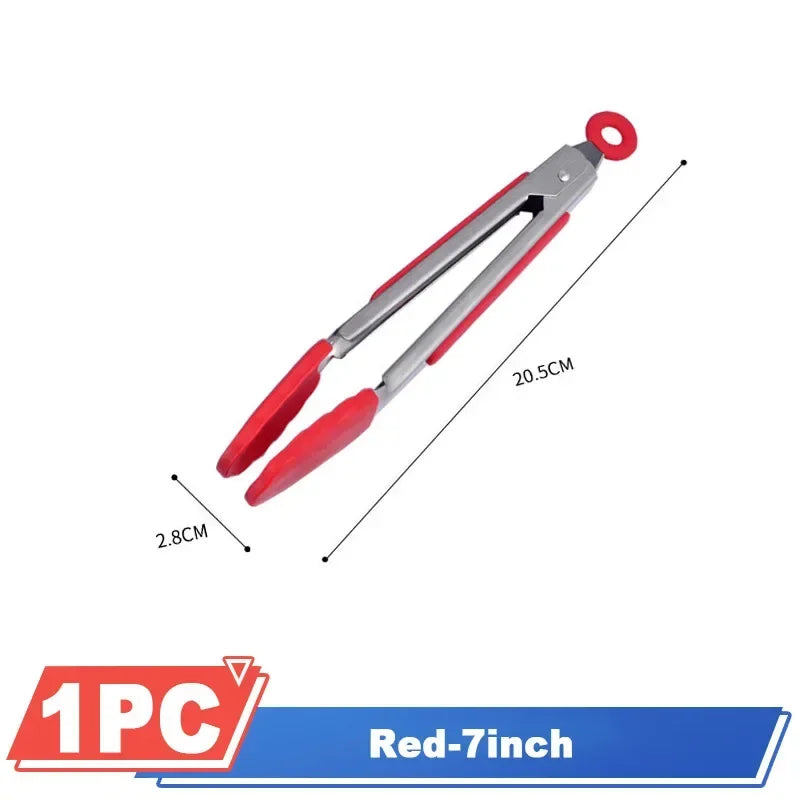 Silicone Kitchen Tongs - 7/9/12in BBQ, Baking, Salad