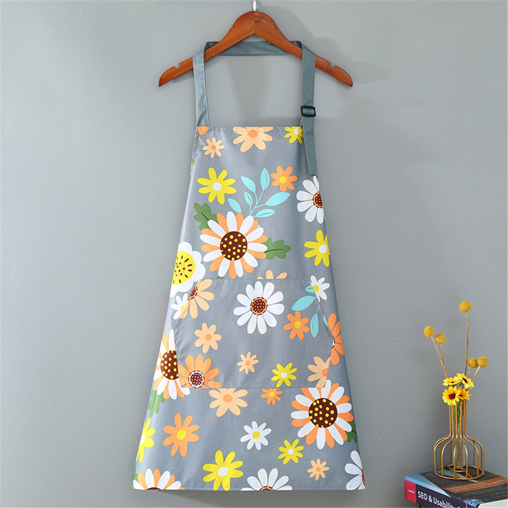 Flower Kitchen Apron: Oil-Proof, Waterproof, Unisex