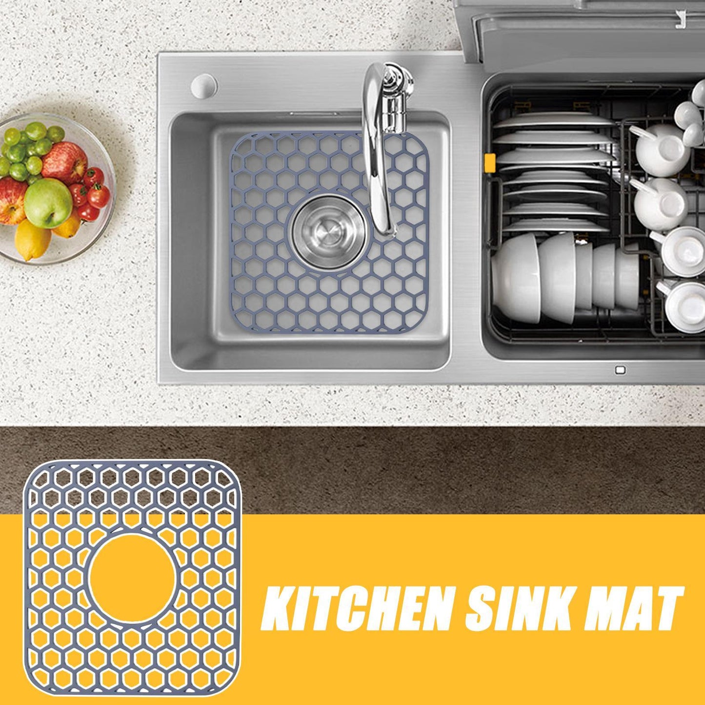 Silicone Sink Mat Protector - Non-Slip Faucet Guard
