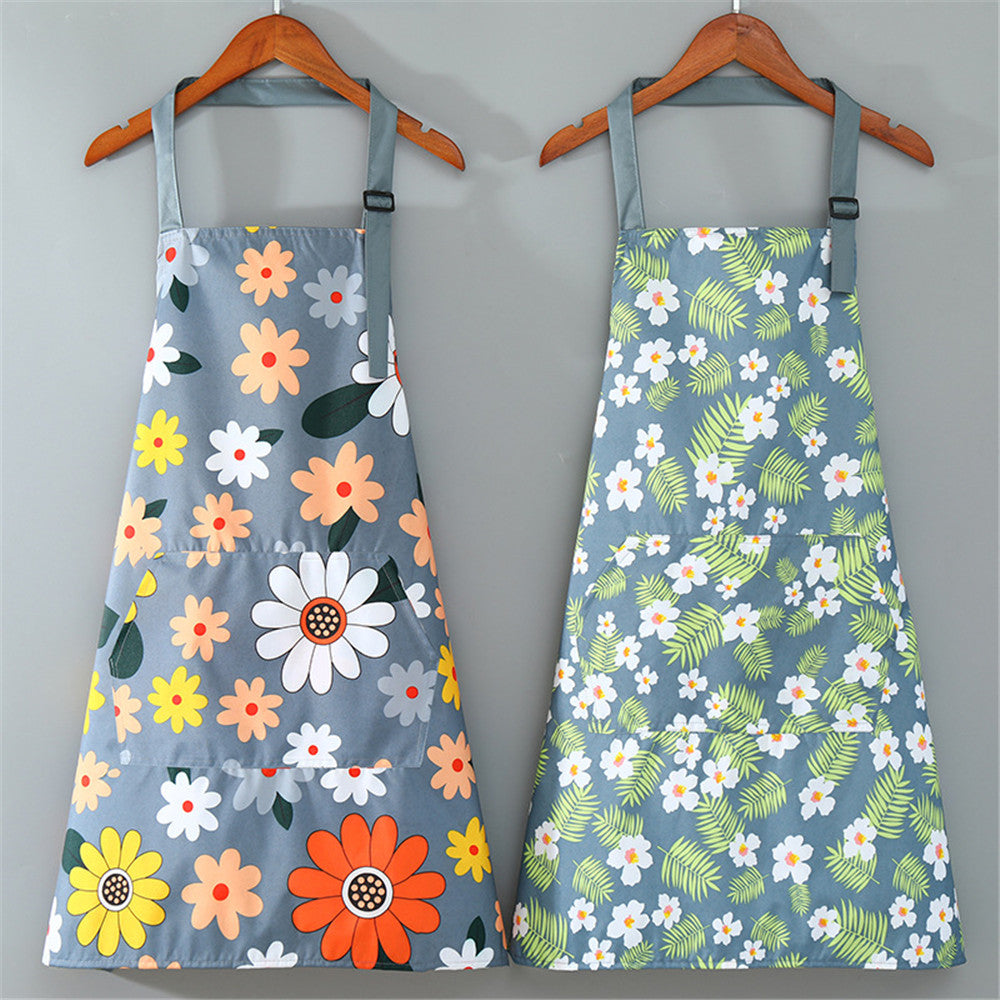 Flower Kitchen Apron: Oil-Proof, Waterproof, Unisex