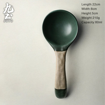 JOTO Two-color handle is beautiful and practical Kiln Change Ceramic Spoon CJR0615
