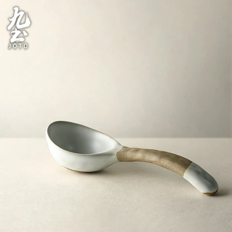 JOTO Two-color handle is beautiful and practical Kiln Change Ceramic Spoon CJR0615