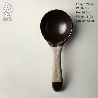 JOTO Two-color handle is beautiful and practical Kiln Change Ceramic Spoon CJR0615