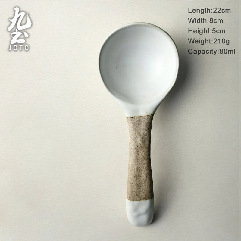 JOTO Two-color handle is beautiful and practical Kiln Change Ceramic Spoon CJR0615
