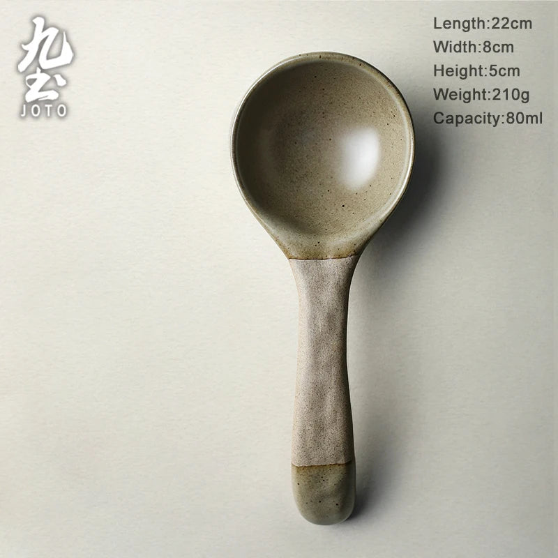 JOTO Two-color handle is beautiful and practical Kiln Change Ceramic Spoon CJR0615