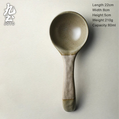 JOTO Two-color handle is beautiful and practical Kiln Change Ceramic Spoon CJR0615