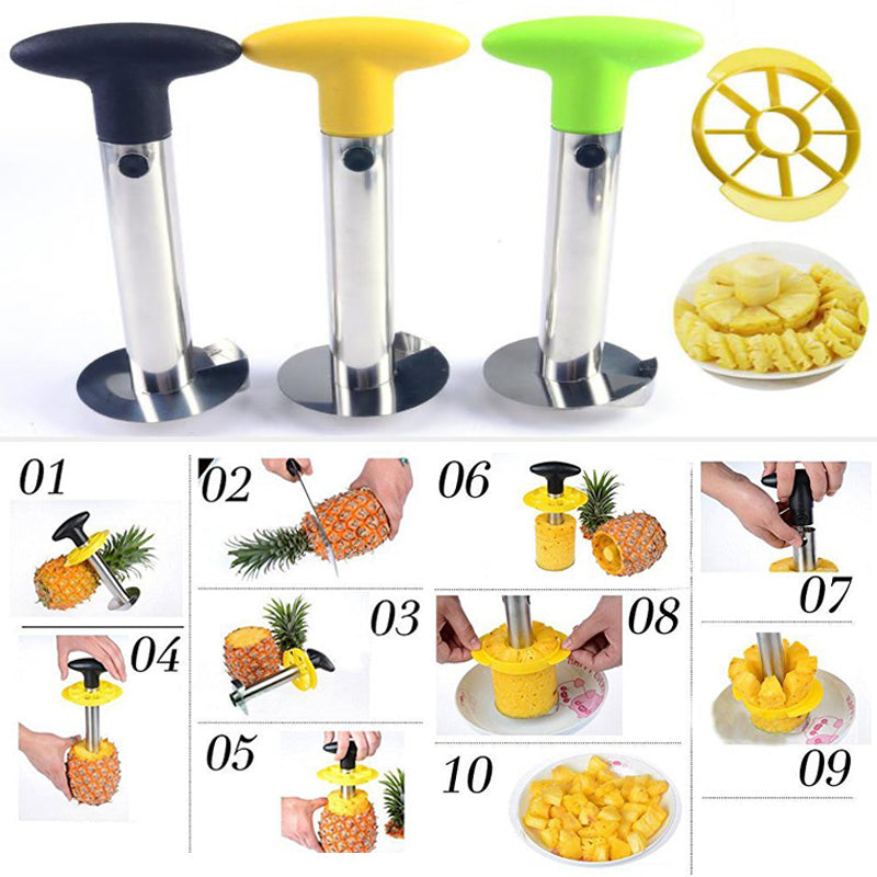 Slicer: Stainless Steel Pineapple Corer & Slicer - Easy Kitchen Tool