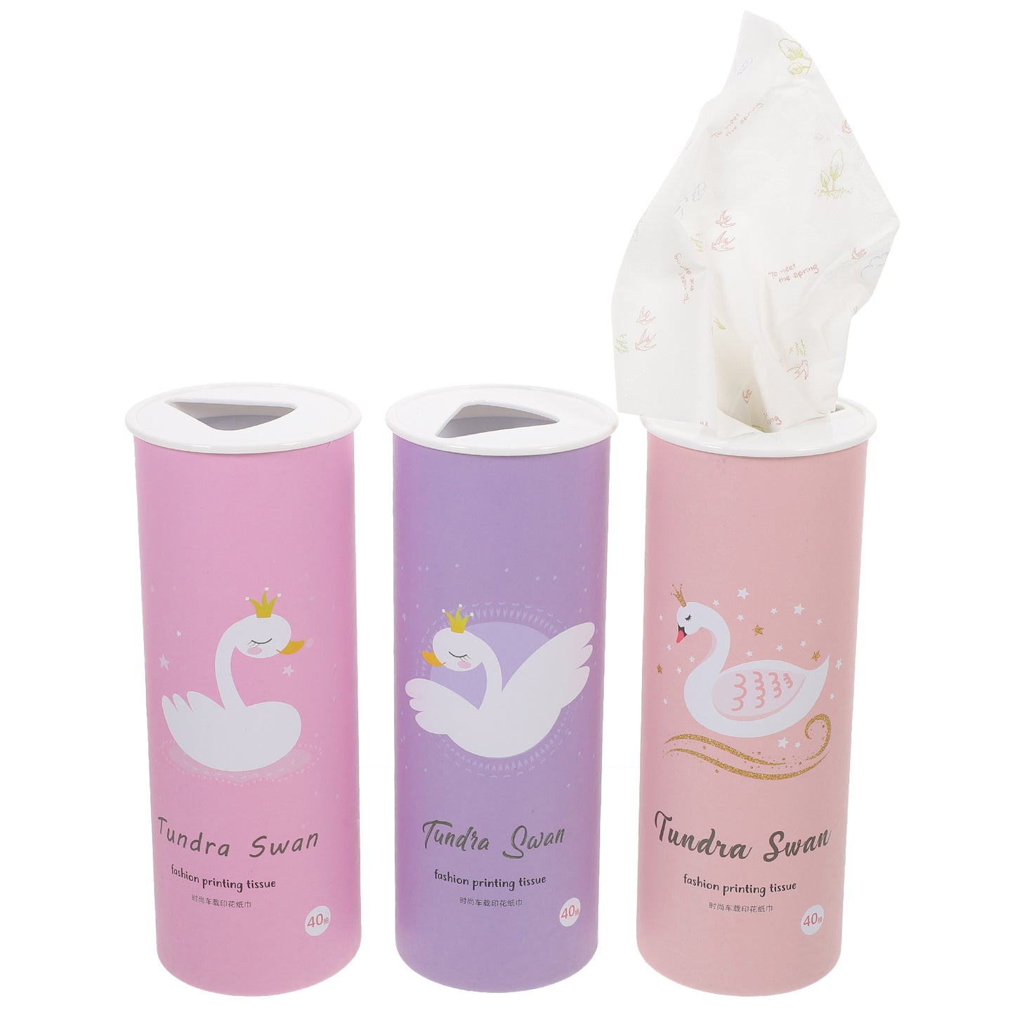 Tissue: Cylinder Car Tissues - 3Pcs Portable & Decorative