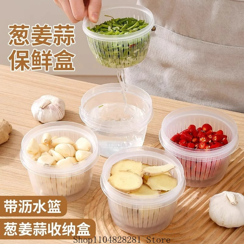 Food Storage: Onion & Garlic Storage Box - Portable Fridge Organizer