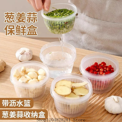 Food Storage: Onion & Garlic Storage Box - Portable Fridge Organizer