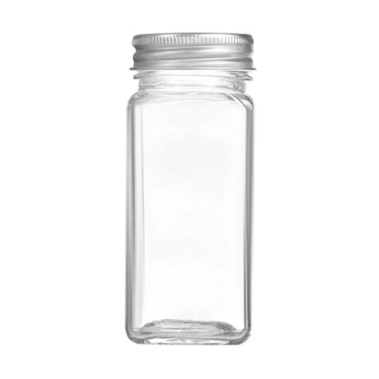 Glass Spice Jars with Acacia Lids - Sealed Storage Bottles
