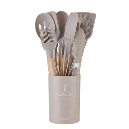 Silicone Kitchenware Utensils Set - 12PCS Non-Stick Cookware