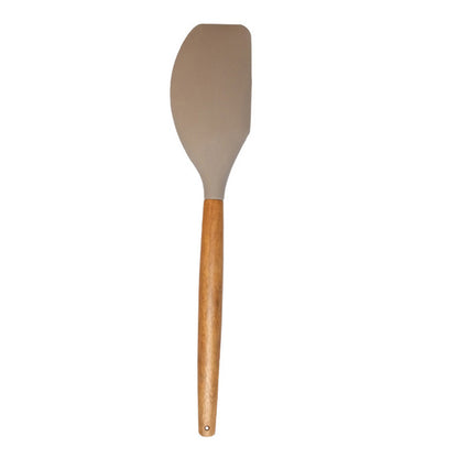 Kitchenware Silicone Set: Acacia Handle Spatula & Spoon