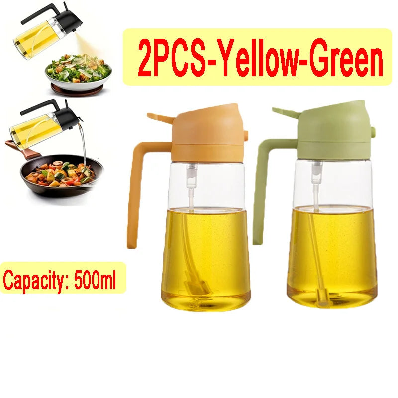 Oil Spray Bottle: 2in1 500ml: BBQ, Baking, Roasting Kitchen Tool