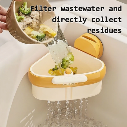 Strainer Suction Cup Sink Rack - Corner Waste Catcher