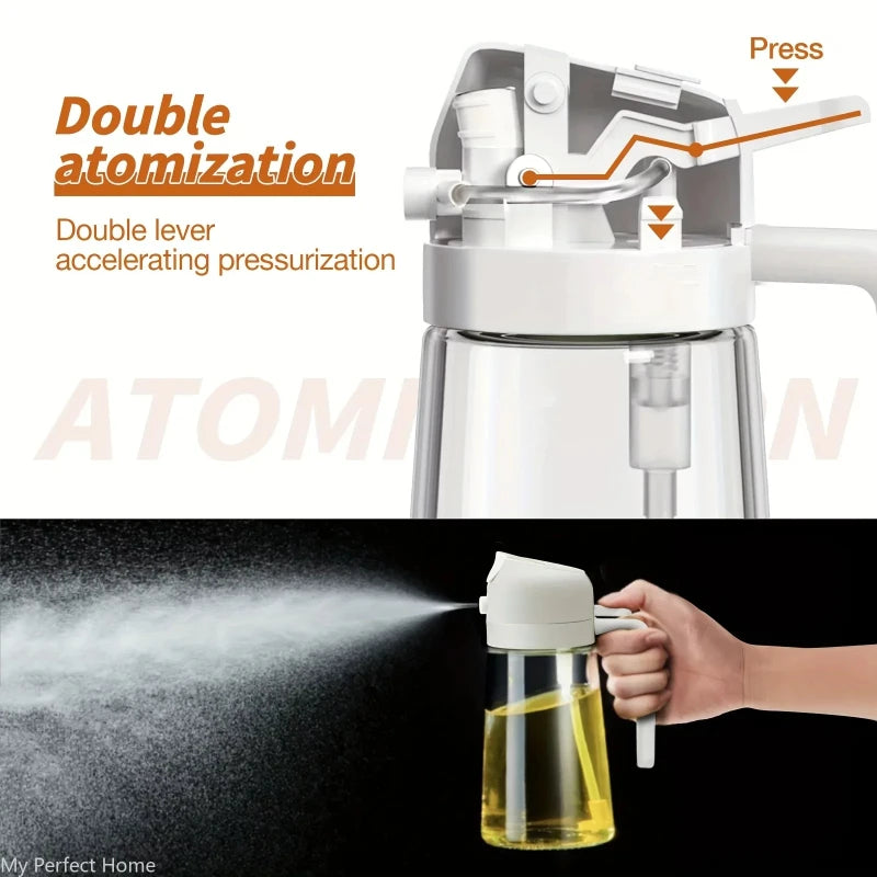 Oil Spray Bottle: 2in1 500ml: BBQ, Baking, Roasting Kitchen Tool