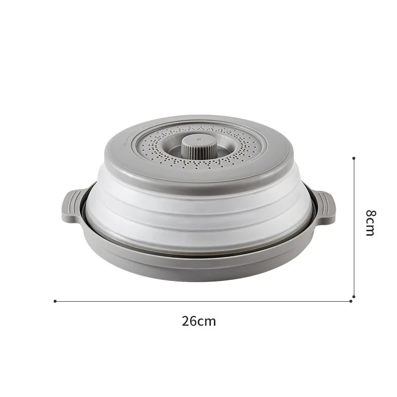 10.2" Microwave Food Cover & Splatter Guard - Collapsible Lid