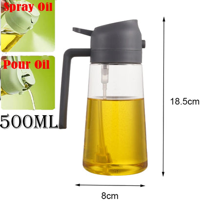 Oil Spray Bottle: 2in1 500ml: BBQ, Baking, Roasting Kitchen Tool