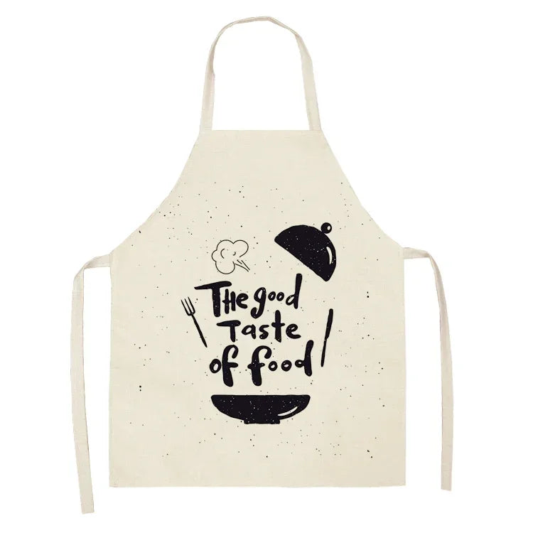 Apron: Alphabet Kitchen Aprons - Cotton Linen Bibs for Women