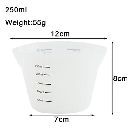 Silicone Measuring Cup - Food Grade, Non-stick, Clear Scale