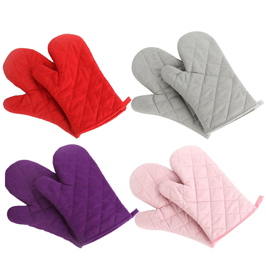 Heat Resistant Oven Mitts - Cotton Linen BBQ Glove