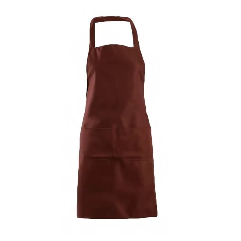 Cooking Apron: Adjustable Unisex Chef Apron with Pockets - Solid Color