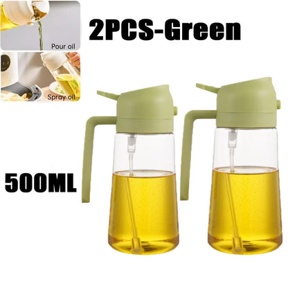 Oil Spray Bottle: 2in1 500ml: BBQ, Baking, Roasting Kitchen Tool