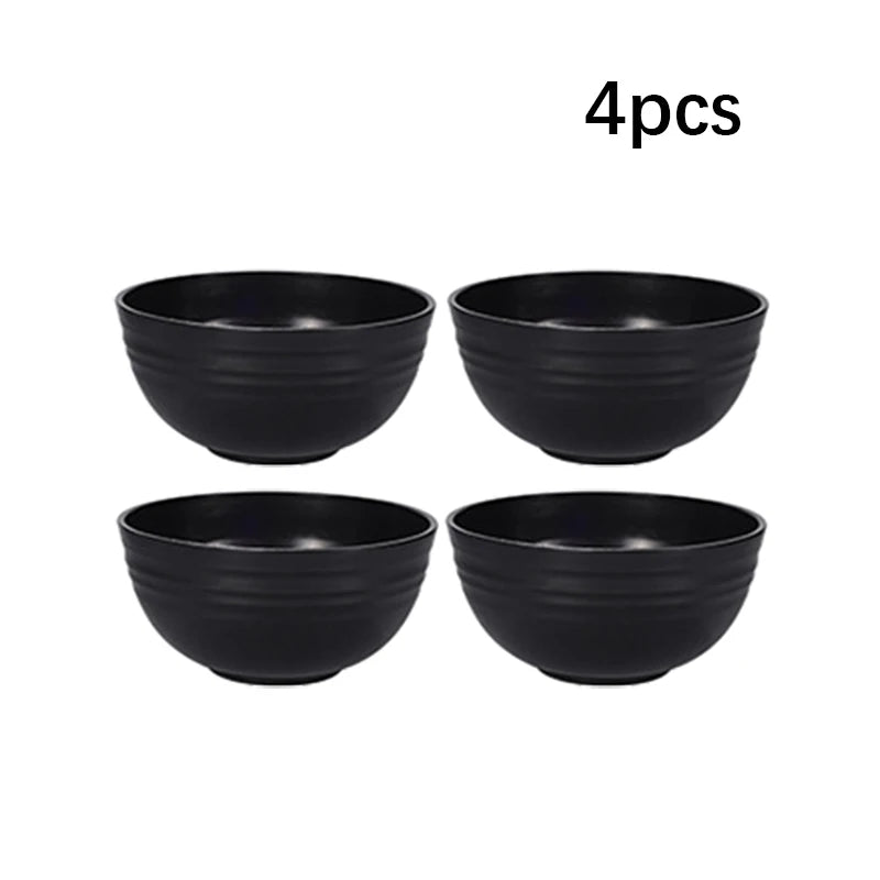 Plate Set: Black PP Cutlery Set - 4/16pcs Outdoor Camping Essentials