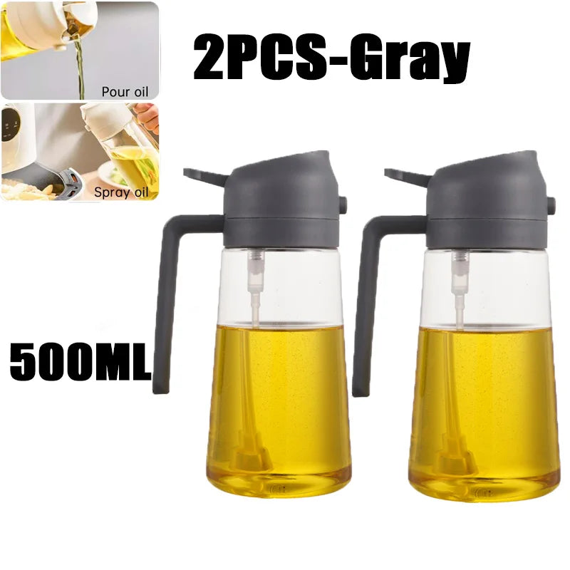 Oil Spray Bottle: 2in1 500ml: BBQ, Baking, Roasting Kitchen Tool