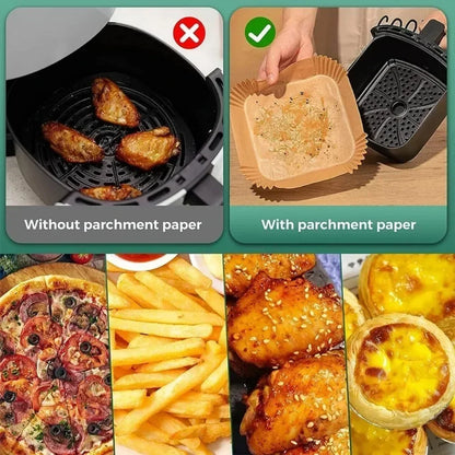 Parchment Paper: Air Fryer Paper Liners - 50/30pcs Non-stick Kitchen Accessories