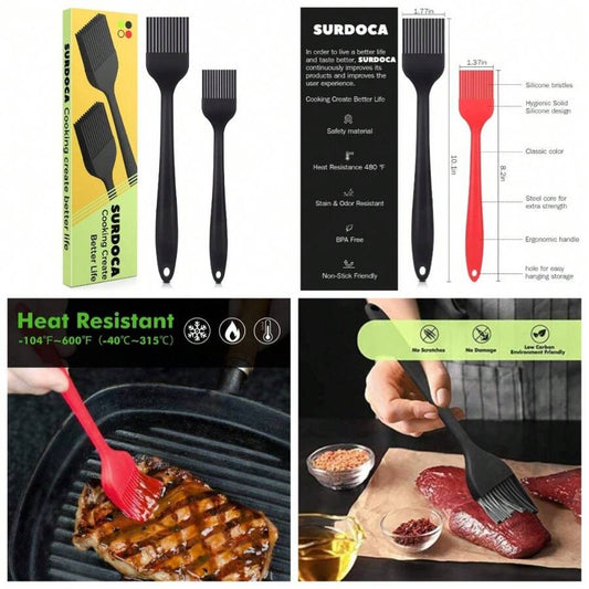 Silicone Basting Brush Set - Heat Resistant, 10" & 8"