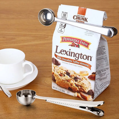 Measuring Spoon Clip: Stainless Steel Tea & Milk Powder Spoon