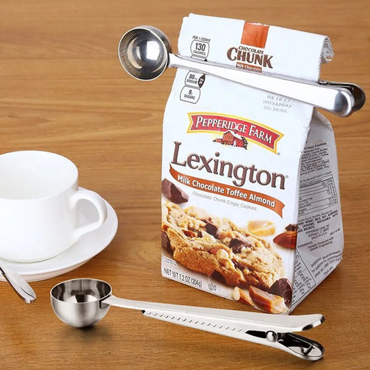 Measuring Spoon Clip: Stainless Steel Tea & Milk Powder Spoon