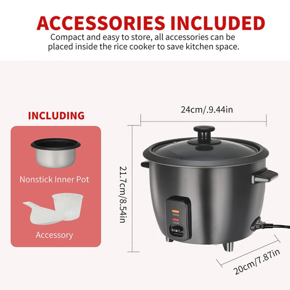 1.8L Mini Rice Cooker - Multifunctional & Stainless Steel