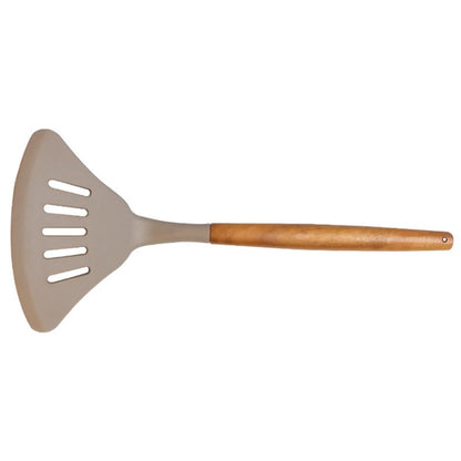 Kitchenware Silicone Set: Acacia Handle Spatula & Spoon