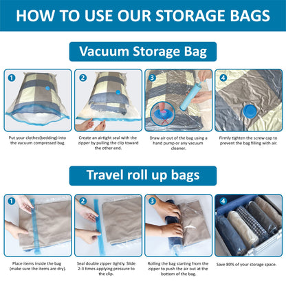 Vacuum Zip Bags 20 Pack - Space Saver for Comforters