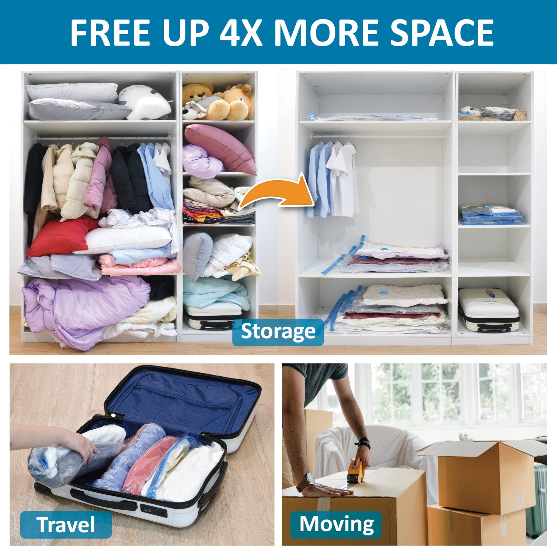 Vacuum Zip Bags 20 Pack - Space Saver for Comforters