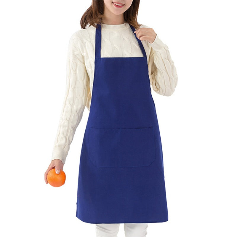 Cooking Apron: Adjustable Unisex Chef Apron with Pockets - Solid Color