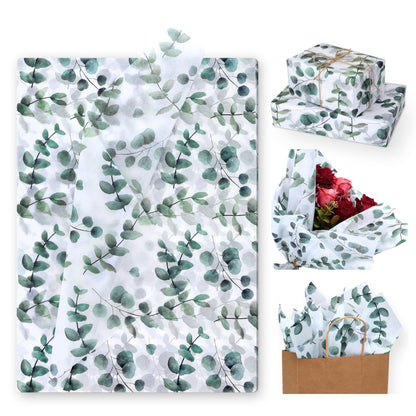 Eucalyptus Tissue Paper 30/10pcs - Green Leaf Gift Wrap